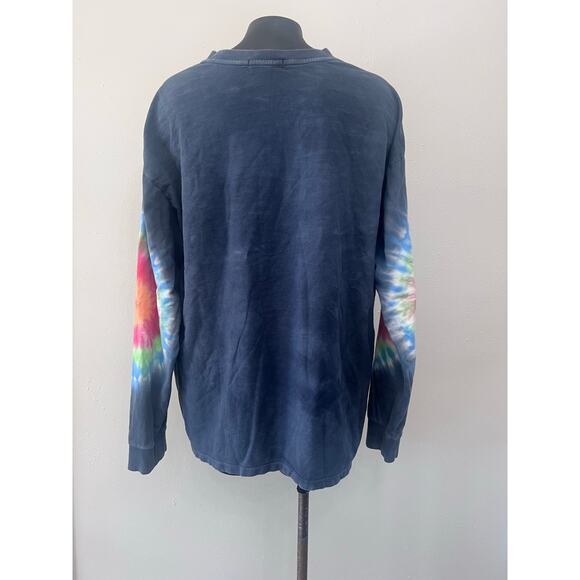 Forever 21 T-Shirt Men’s L Tie Dye Crew Neck Long Sleeve Windjammer Streetwear - Picture 2 of 7